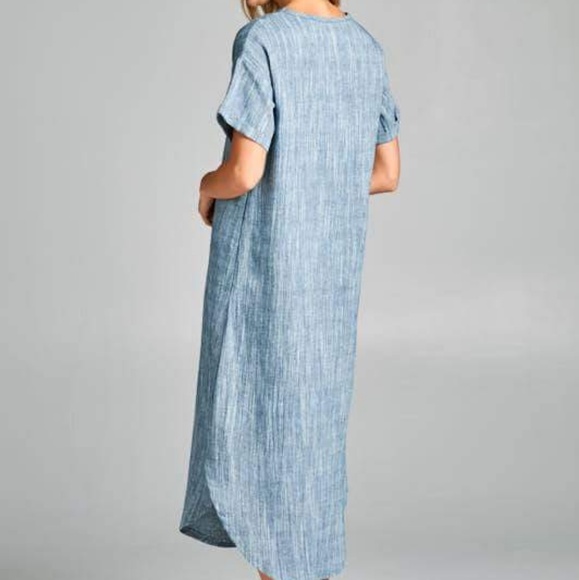 Denim Maxi Dress (nursing friendly) - Picture 4 of 4